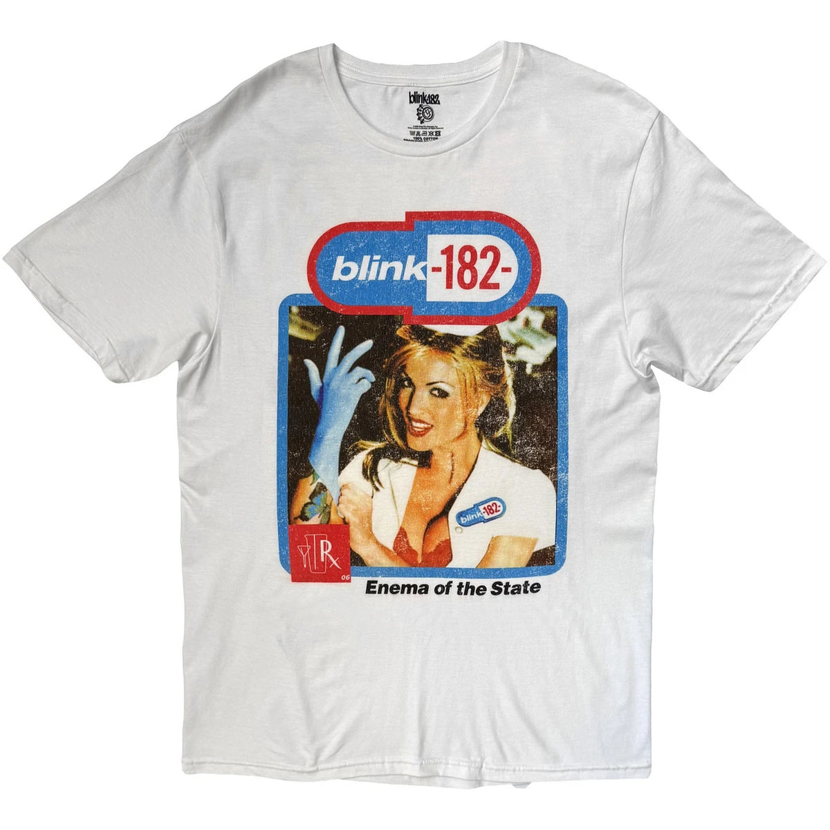 Blink-182 Unisex T-Shirt: Enema Of The State (White) (Back Print)