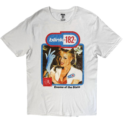 Blink-182 Unisex T-Shirt: Enema Of The State (White) (Back Print)