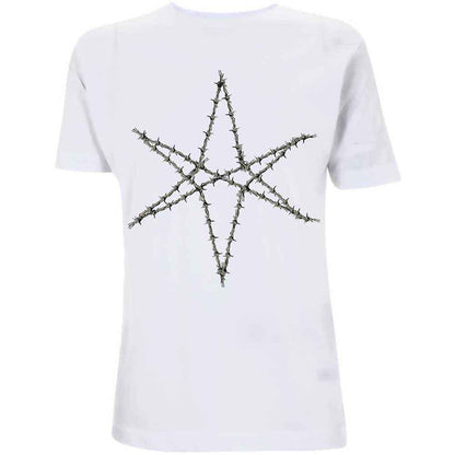 Bring Me The Horizon Unisex T-Shirt: Barbed Wire (White) (Back Print)