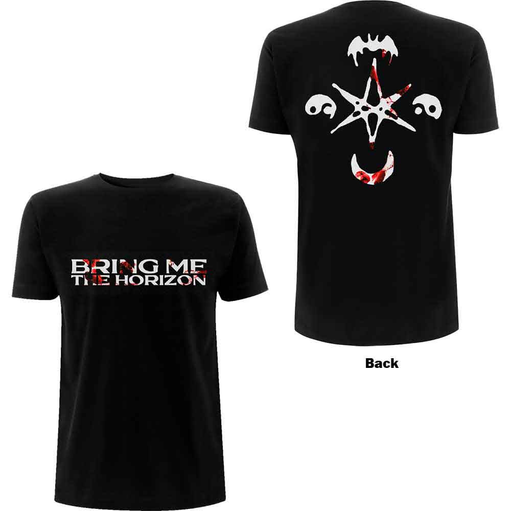 Bring Me The Horizon Unisex T-Shirt: Symbols (Black) (Back Print)