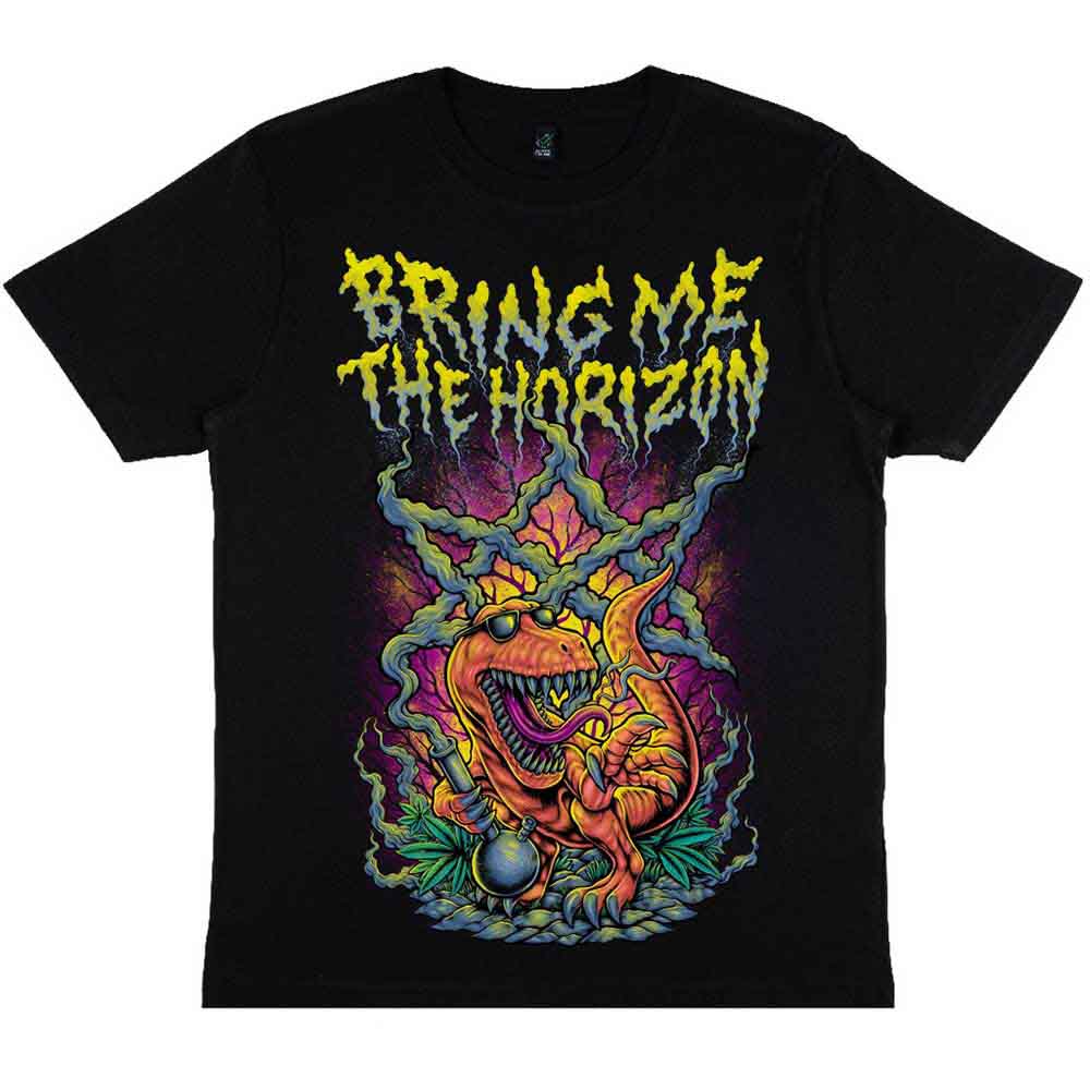 Bring Me The Horizon Unisex T-Shirt: Smoking Dinosaur (Black)