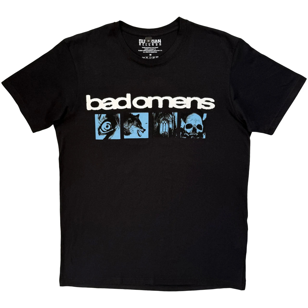 Bad Omens Unisex Premium Carbon T-Shirt: Specter Collage (Black) (Back Print)