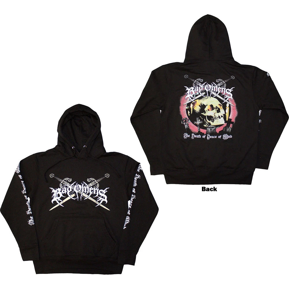 Bad Omens Unisex Pullover Hoodie: Skull and Candles (Black) (Back Print)