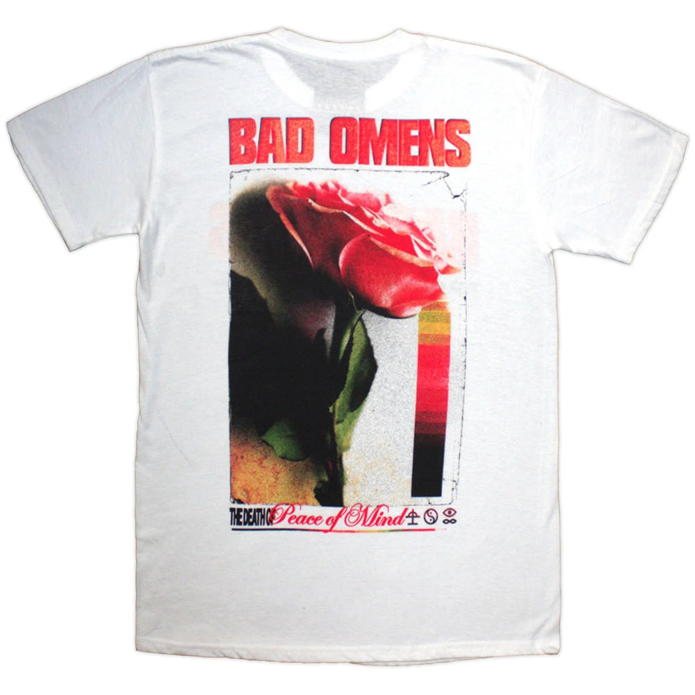 Bad Omens Unisex T-Shirt: Flower (White) (Back Print)