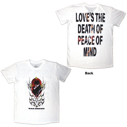 Bad Omens Unisex T-Shirt: The Death Of Peace Of Mind (White) (Back Print)