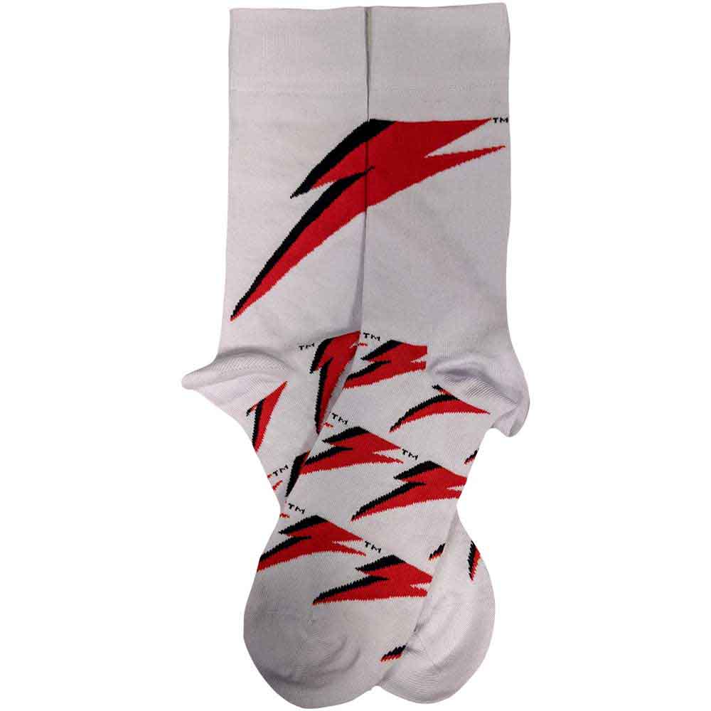 David Bowie Unisex Ankle Socks: Flash (White) (UK Size 7 - 11)