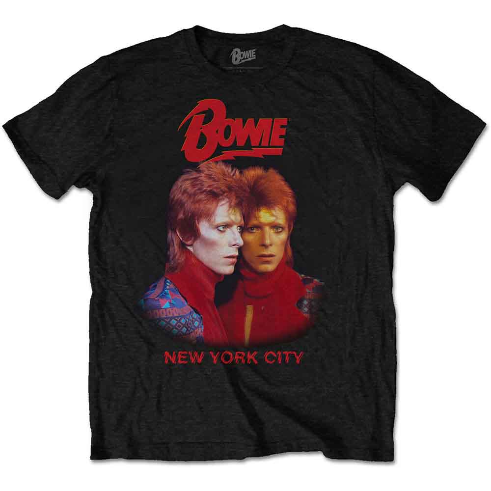 David Bowie Unisex T-Shirt: New York City (Black) (Back Print) 
