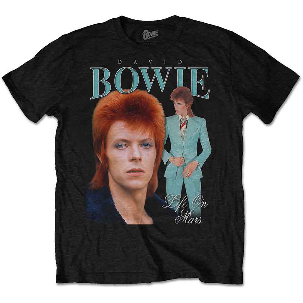 David Bowie Unisex T-Shirt: Life on Mars Homage (Black) 
