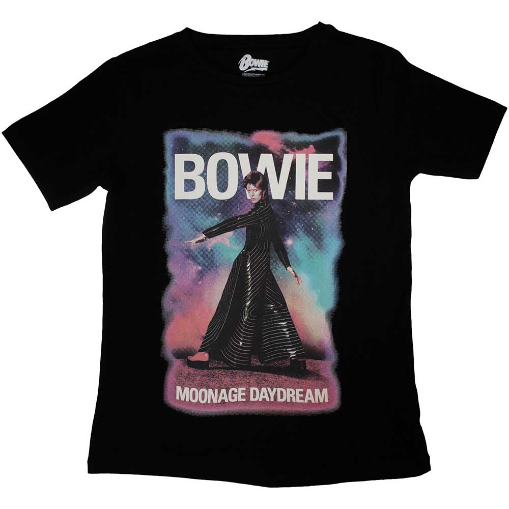 David Bowie Ladies T-Shirt: Moonage 11 Fade (Black) 