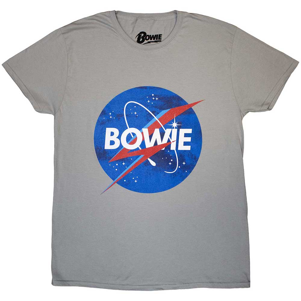 David Bowie Unisex T-Shirt: Starman Logo (Grey) 