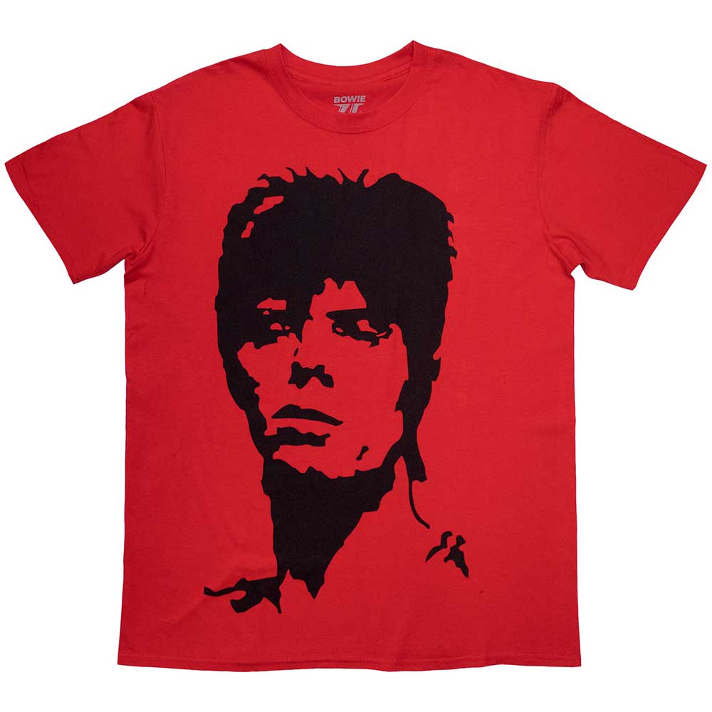 David Bowie Unisex T-Shirt: 1973 Monochrome (Red)