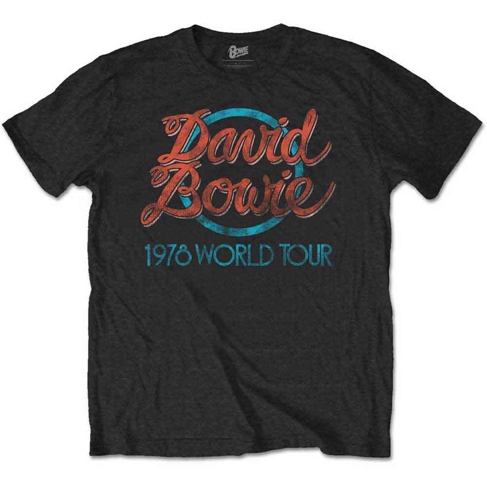 David Bowie Unisex T-Shirt: 1978 World Tour (Black) 