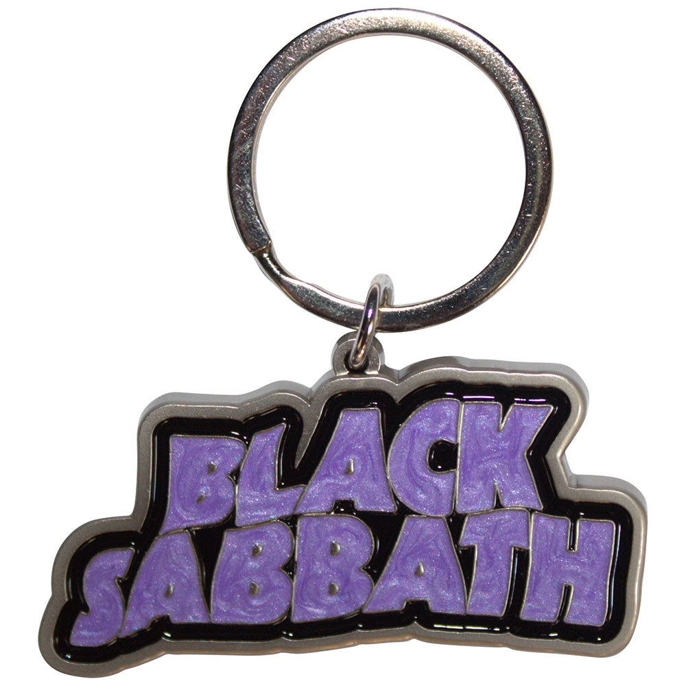 Black Sabbath Keychain: Wavy Logo Bordered 