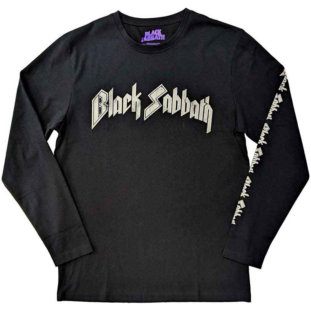Black Sabbath Unisex Long Sleeve T-Shirt: The End Mushroom Cloud (Black) (Back &amp; Sleeve Print)