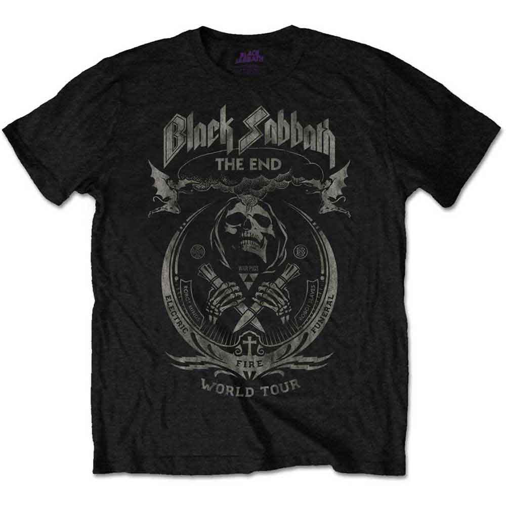Black Sabbath Unisex T-Shirt: The End Mushroom Cloud (Black)