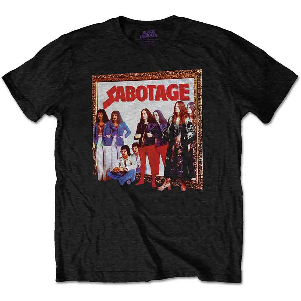Black Sabbath Unisex T-Shirt: Sabotage (Black) (Back Print)