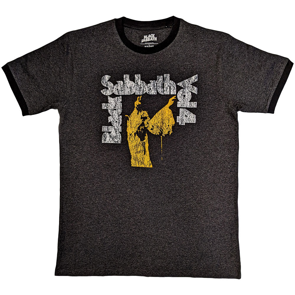 Black Sabbath Unisex Ringer T-Shirt: Vol 4 (Charcoal Grey)