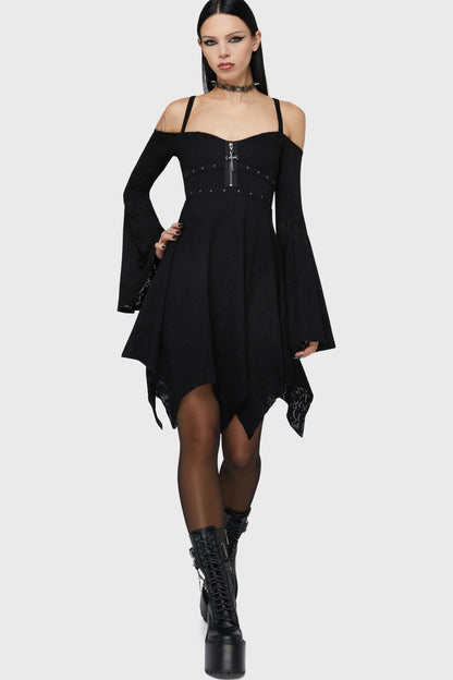 Black Damask Mini Dress (✦ Killstar/Motionless In White)