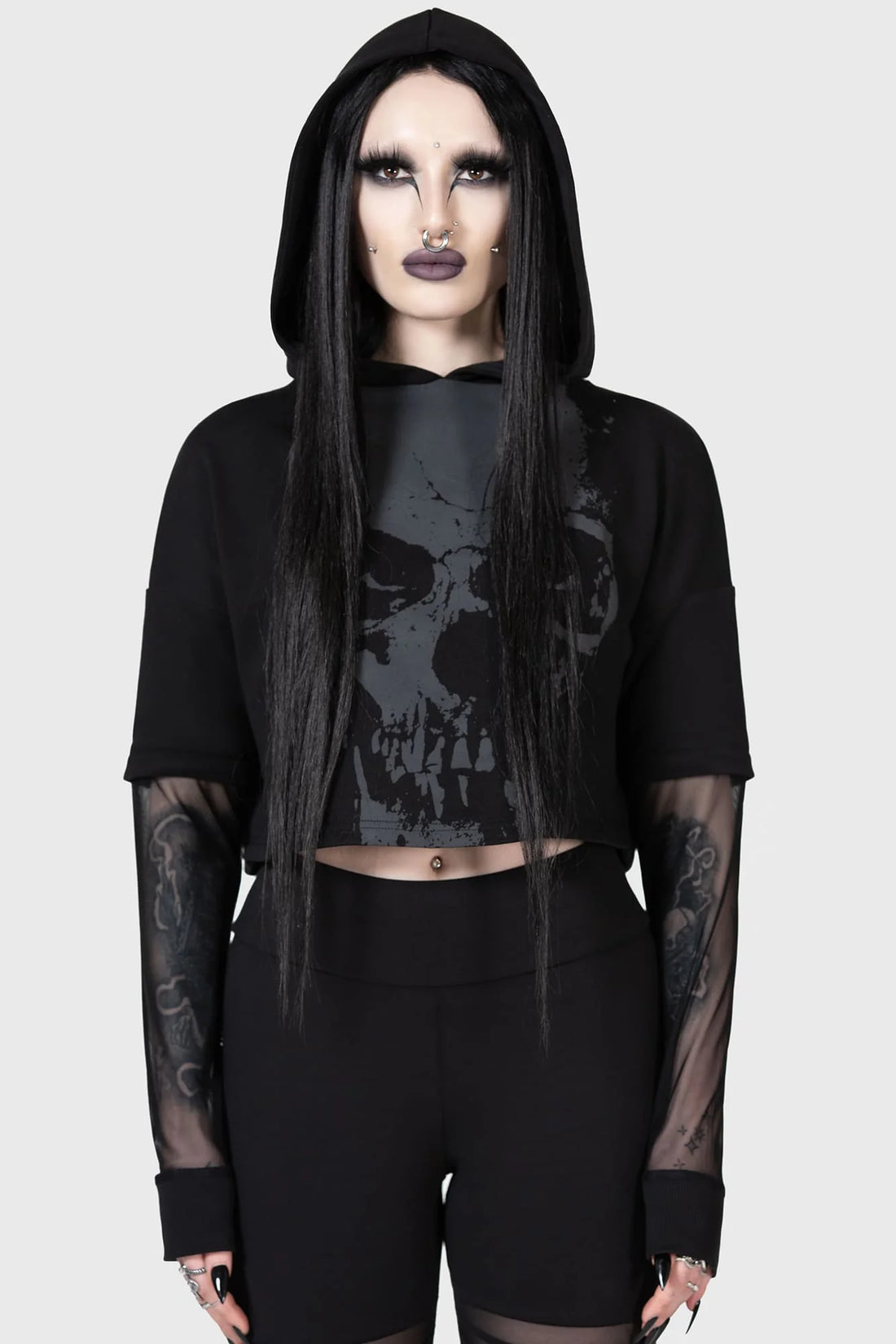 Chilled Bone Crop Hoodie (✦ Killstar)