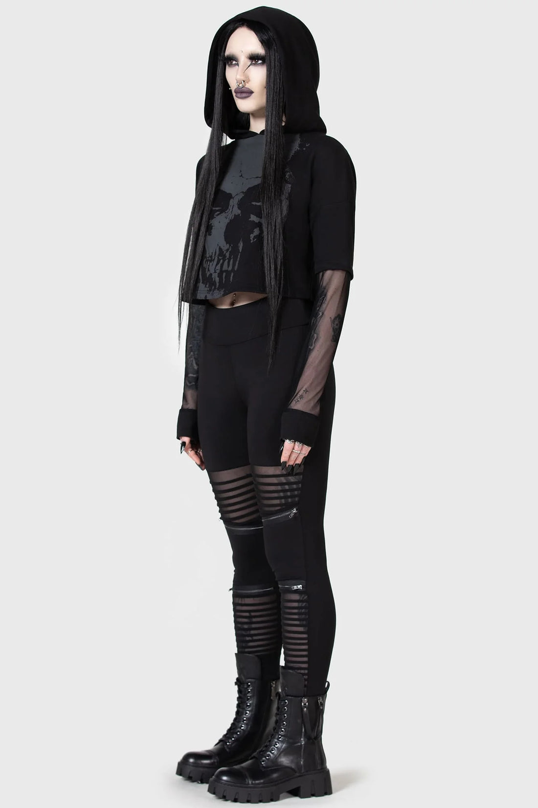 Chilled Bone Crop Hoodie (✦ Killstar)