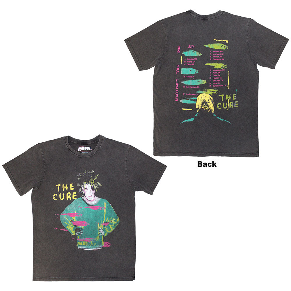 The Cure Unisex Stone Wash T-Shirt: Beach Party Tour &