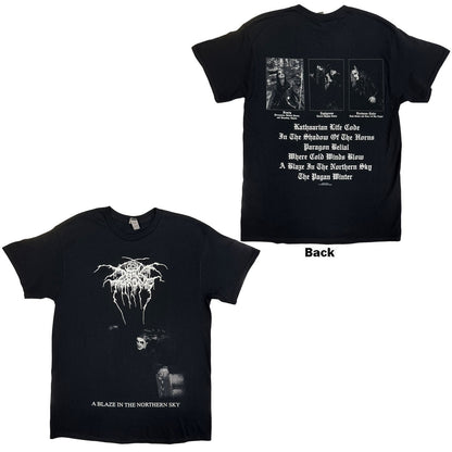 Darkthrone Unisex T-Shirt: A Blaze In The Northern Sky (Black) (Back Print)
