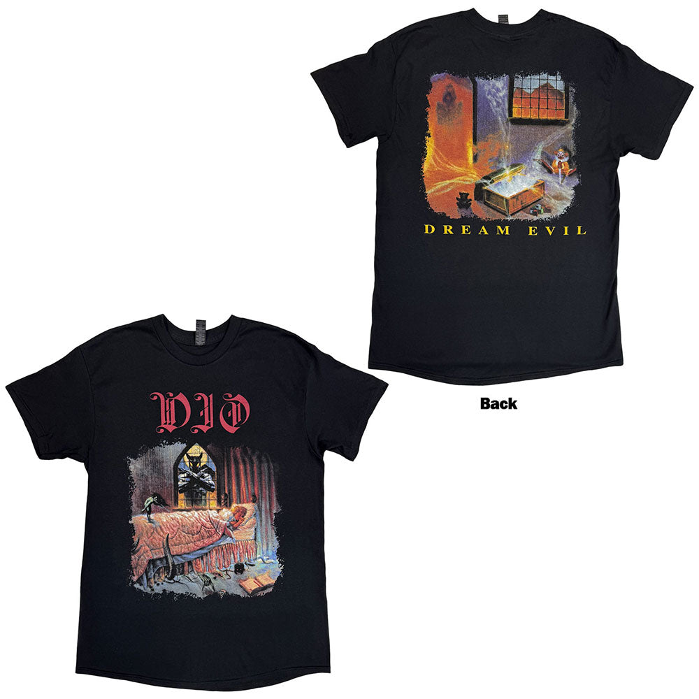 Dio Unisex T-Shirt: Dream Evil (Black) (Back Print)