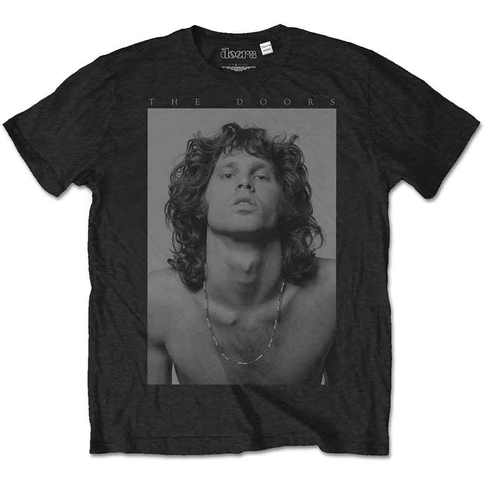 The Doors Unisex T-Shirt: Jim Beads Boyfriend (Black) 