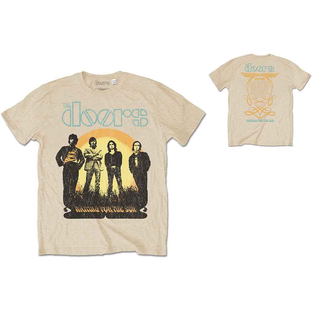The Doors Unisex T-Shirt: 1968 Tour (Sand) (Back Print) 