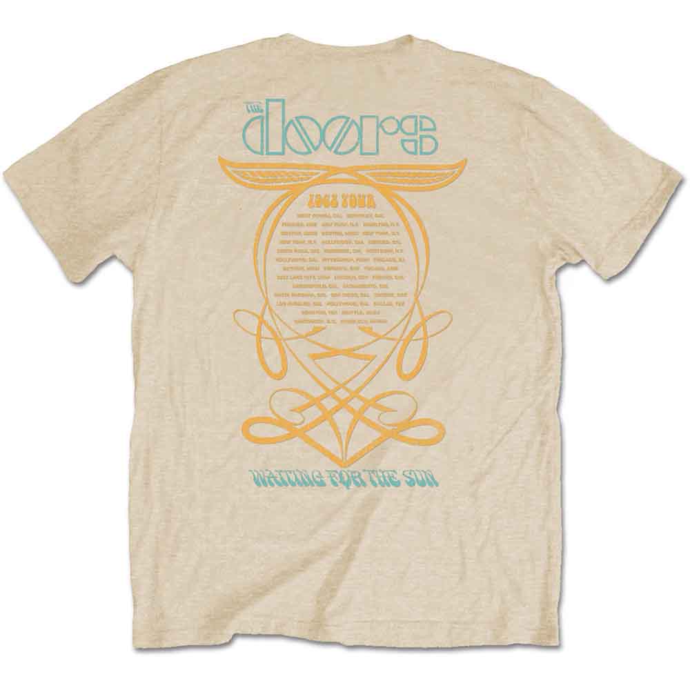 The Doors Unisex T-Shirt: 1968 Tour (Sand) (Back Print) 