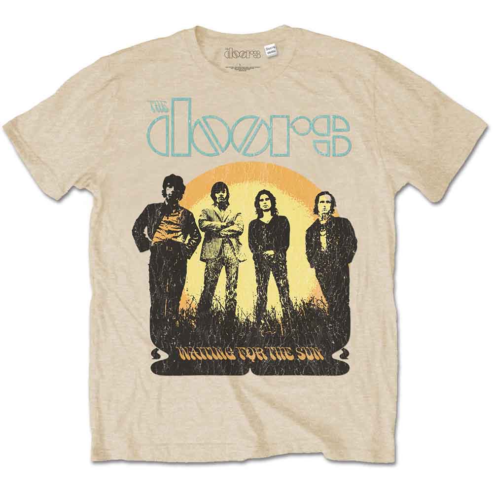 The Doors Unisex T-Shirt: 1968 Tour (Sand) (Back Print) 