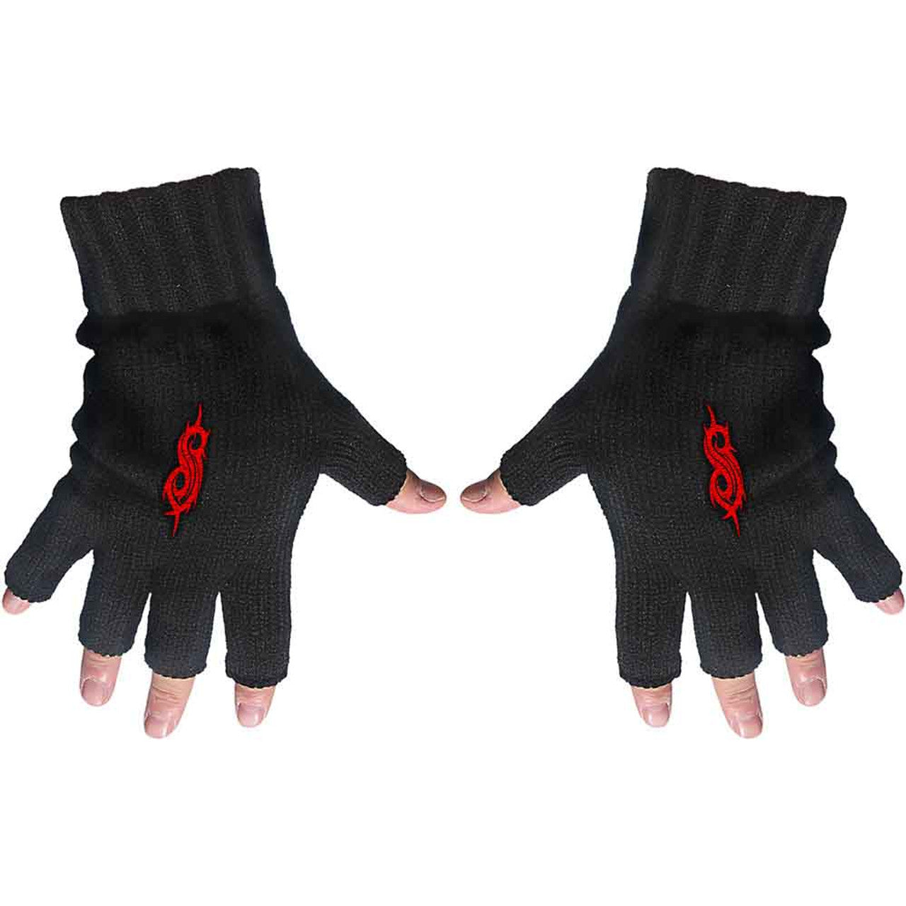 Slipknot Unisex Fingerless Gloves: Tribal S (Black)