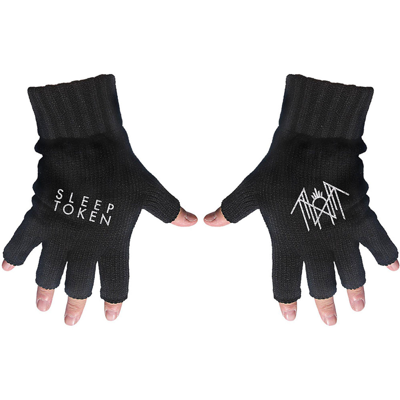 Sleep Token Unisex Fingerless Gloves: Logo &amp; Sigil (Black)