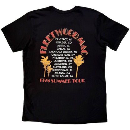 Fleetwood Mac Unisex Premium Carbon T-Shirt: Summer Tour (Black) (Back Print)