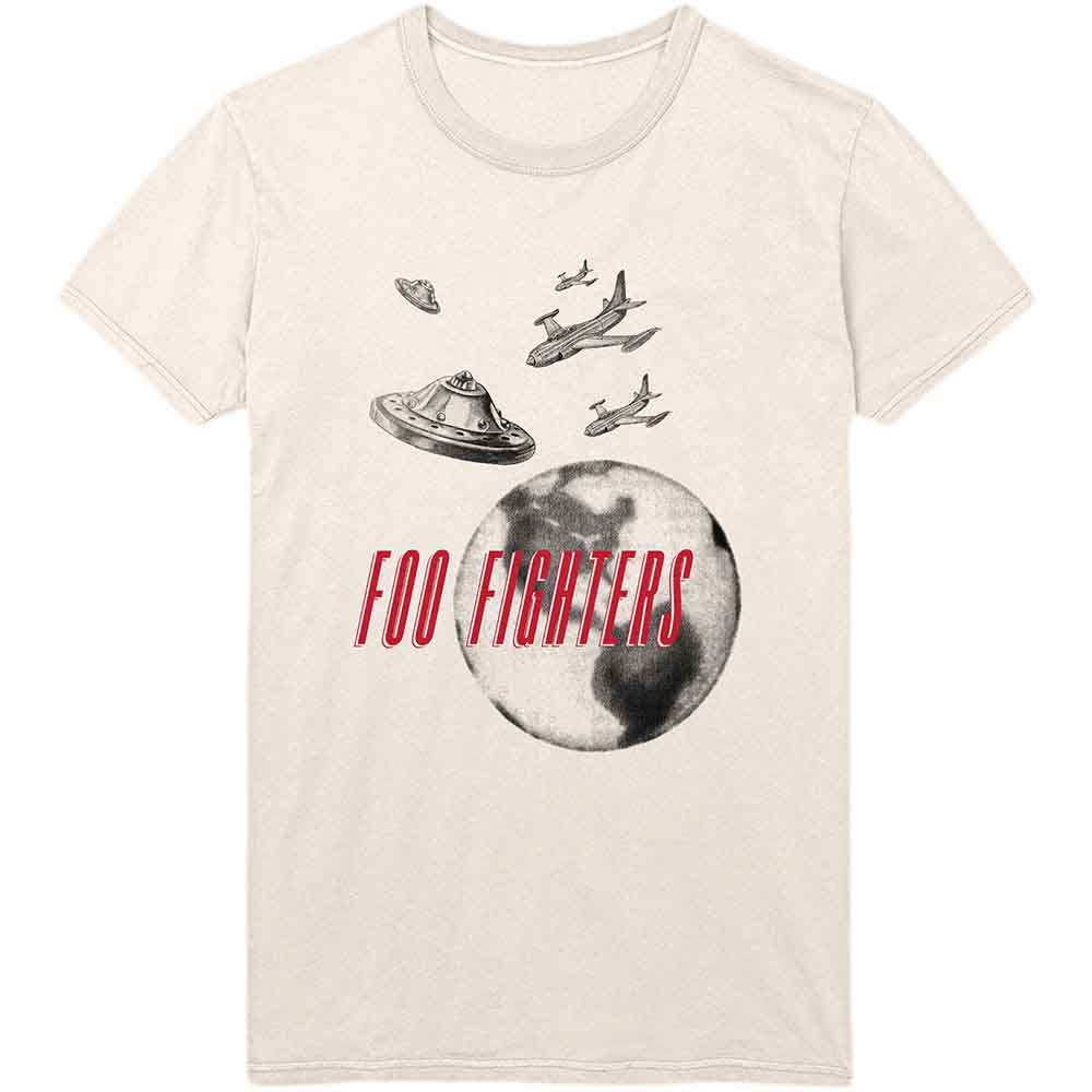 Foo Fighters Unisex T-Shirt: UFO Planes (Natural)