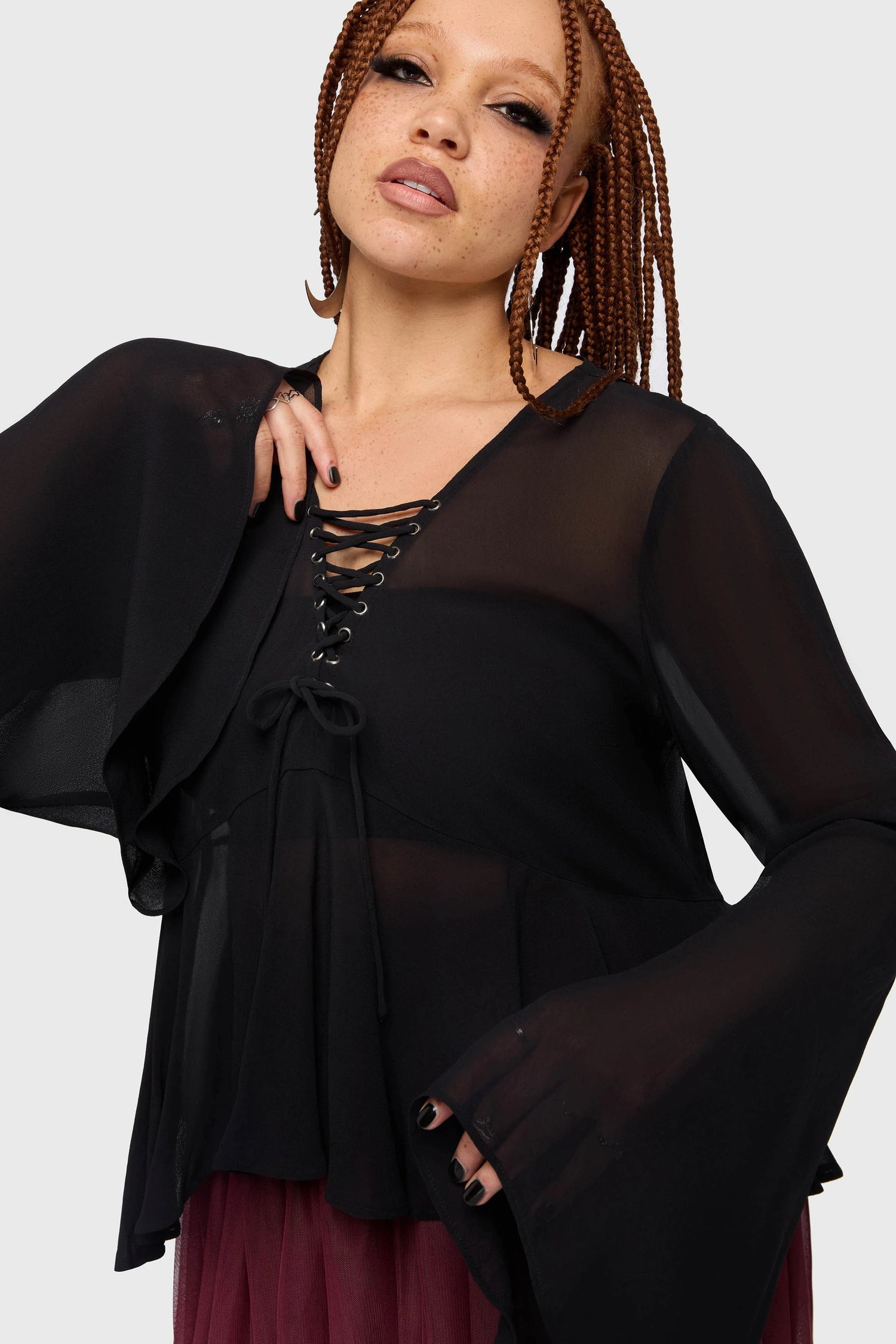 Gaia Adorned Long Sleeve Top (✦ Killstar)