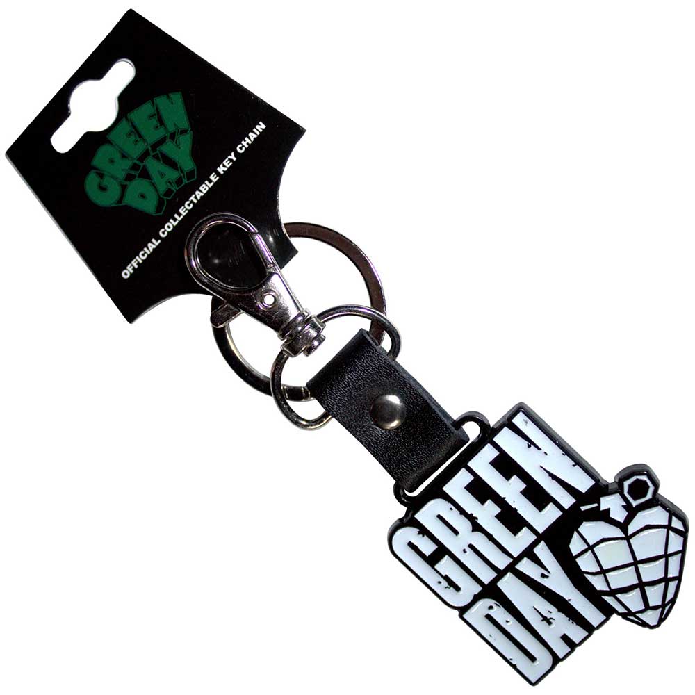 Green Day Keychain: Stacked Logo &amp; Grenade (Glow-in-the-Dark)
