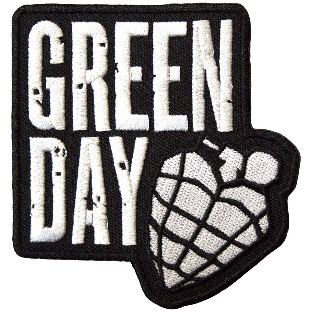 Green Day Standard Patch: Stacked Logo &amp;amp; Grenade 