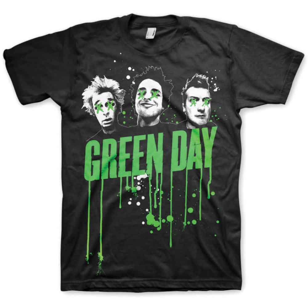 Green Day Unisex T-Shirt: Drips (Black) 