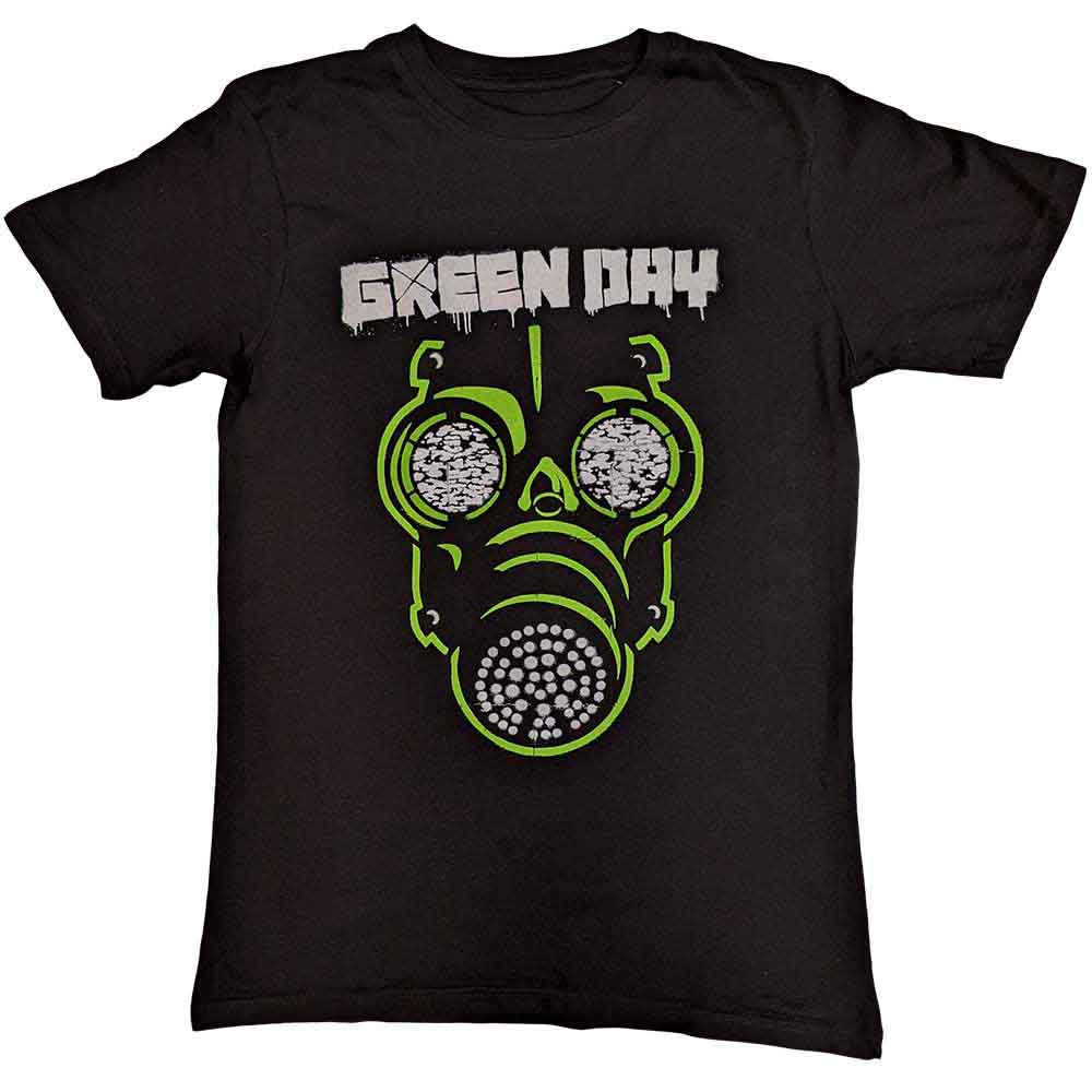 Green Day Unisex T-Shirt: Green Mask (Black) 
