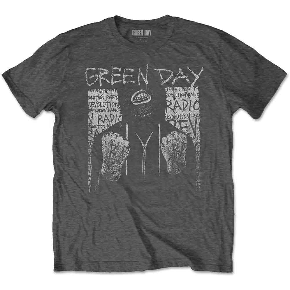 Green Day Unisex T-Shirt: Ski Mask (Charcoal Grey) 