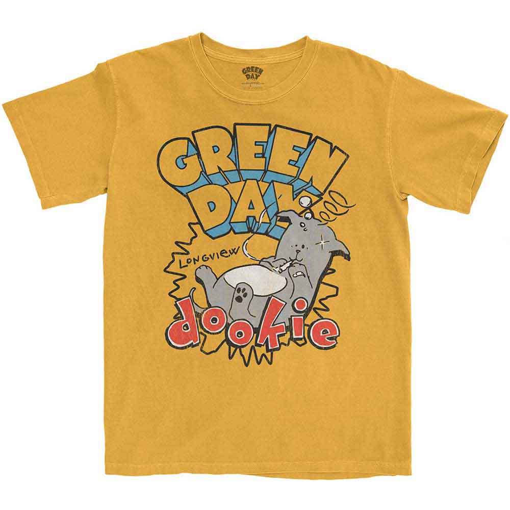 Green Day Unisex T-Shirt: Dookie Longview (Orange) 