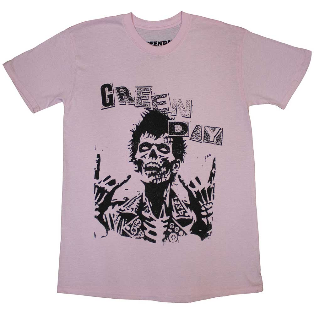 Green Day Unisex T-Shirt: Savior Zombie (Pink) 