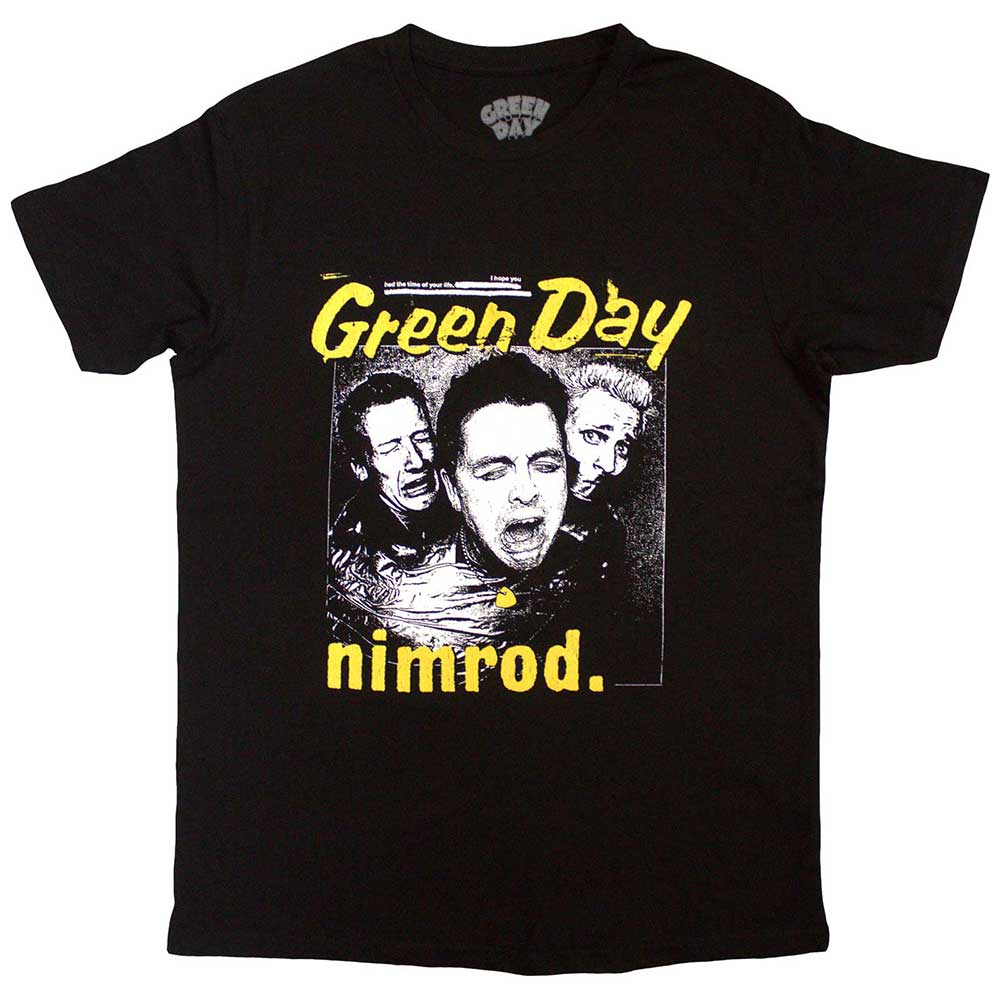 Green Day Unisex T-Shirt: Yellow Pick -Nimrod (Black) 