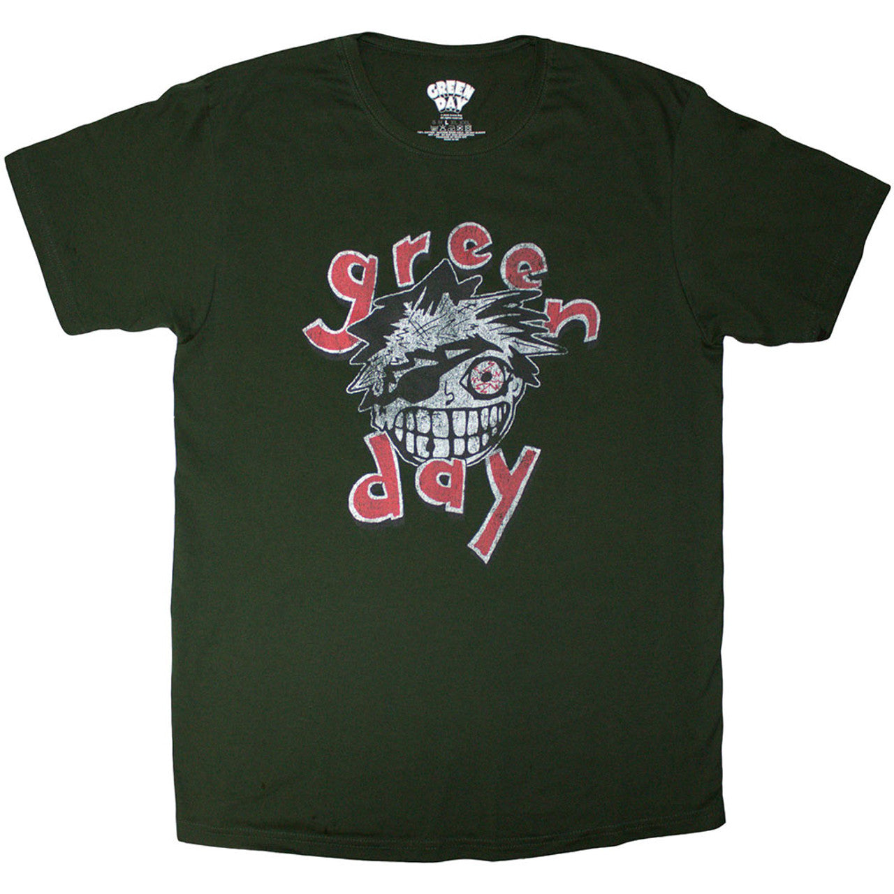 Green Day Unisex T-Shirt: Eye Patch (Green) 