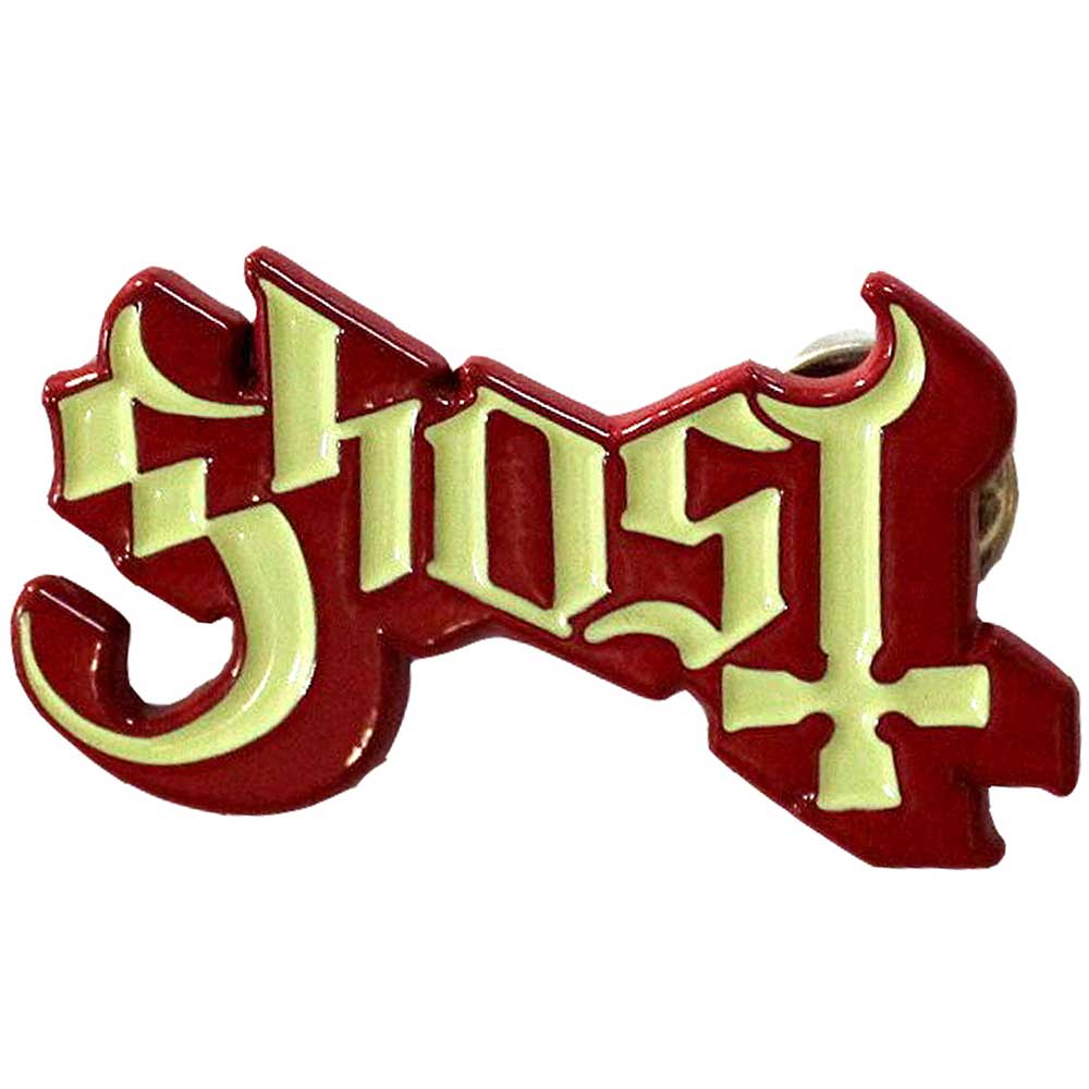 Ghost Pin Badge: Logo Red Shadow