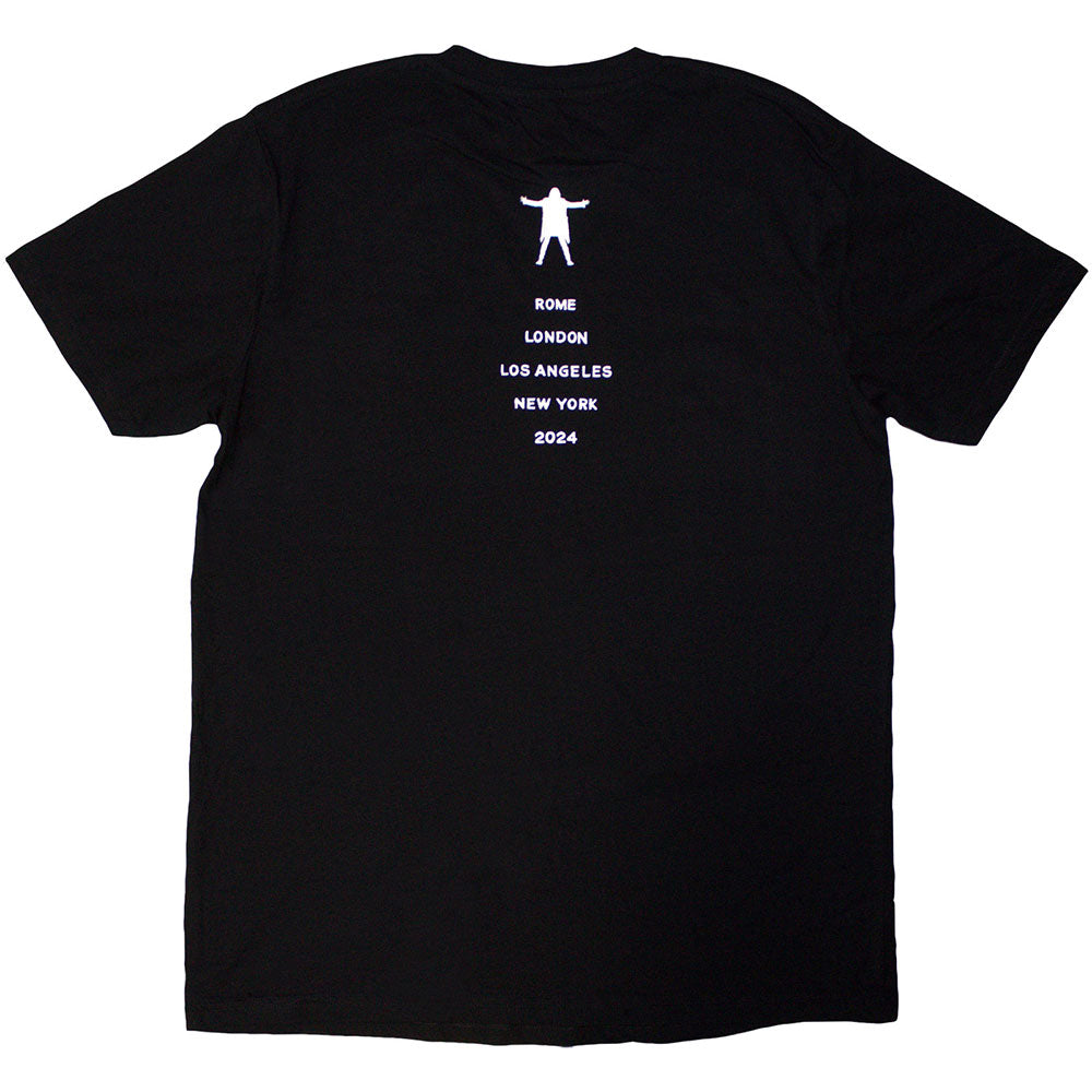 Pink Floyd David Gilmour Unisex T-Shirt: Luck &amp; Strange Portrait (Black) (Back Print &amp; Ex-Tour)