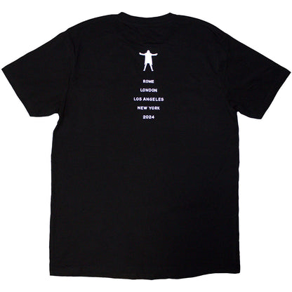 Pink Floyd David Gilmour Unisex T-Shirt: Luck &amp; Strange Portrait (Black) (Back Print &amp; Ex-Tour)