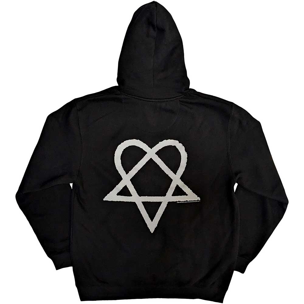 HIM Unisex Pullover Hoodie: Logo (Black) (Back Print)