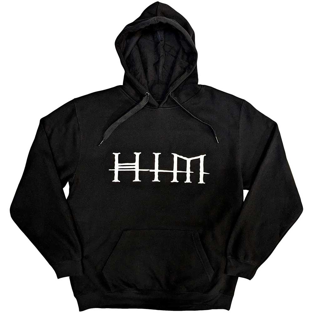 HIM Unisex Pullover Hoodie: Logo (Black) (Back Print)